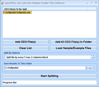 OpenOffice Calc Split Into Multiple Smaller Files Software screenshot