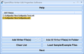 OpenOffice Writer Edit Properties Software screenshot