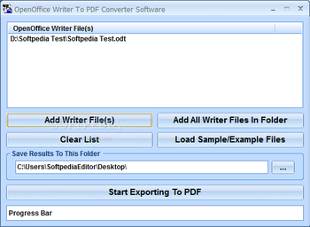 OpenOffice Writer Export To PDF Converter Software screenshot