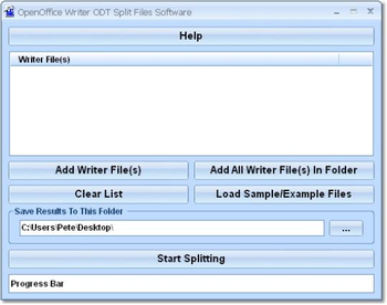 OpenOffice Writer ODT Split Files Software screenshot