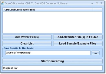 OpenOffice Writer ODT To Calc ODS Converter Software screenshot