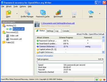 OpenOffice Writer Password Recovery screenshot 3