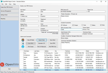 OpenRMA screenshot 3