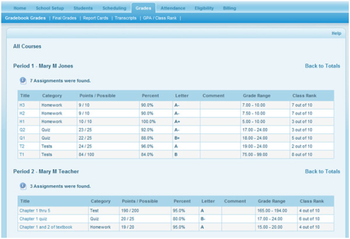 openSIS screenshot