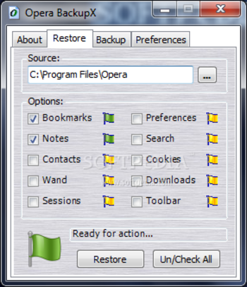 Opera BackupX screenshot