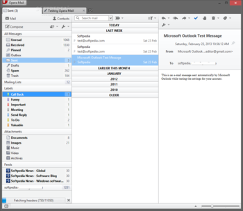 Opera Mail screenshot