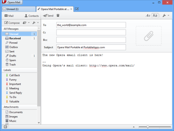 Opera Mail Portable screenshot