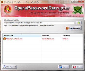 OperaPasswordDecryptor Portable screenshot