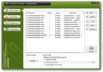 OpooSoft PDF To JPEG Converter screenshot