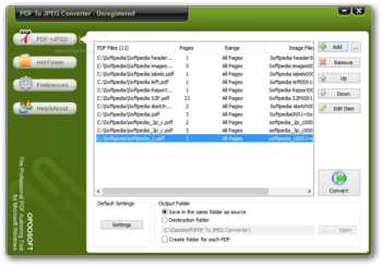 OpooSoft PDF To JPEG GUI + Command Line screenshot