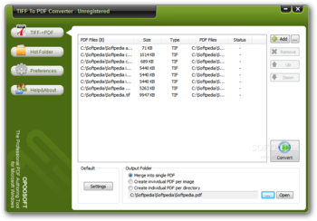 OpooSoft TIFF To PDF GUI + Command Line screenshot