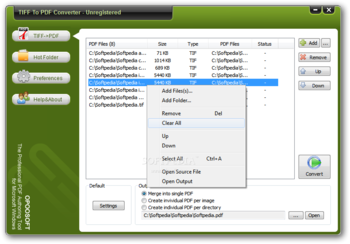 OpooSoft TIFF To PDF GUI + Command Line screenshot 2