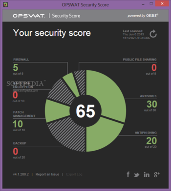 OPSWAT Security Score screenshot