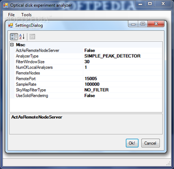 Optical Disk Experiment Analyzer screenshot 2