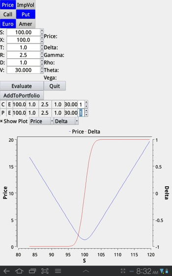 Option Analytics screenshot
