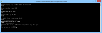 OptionsPricer screenshot