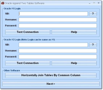 Oracle Append Two Tables Software screenshot