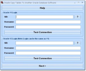 Oracle Copy Tables To Another Oracle Database Software screenshot