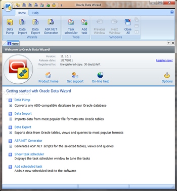 Oracle Data Wizard screenshot