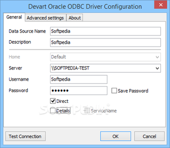 Oracle ODBC driver screenshot