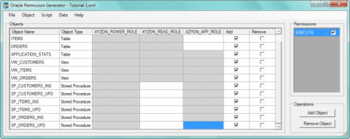 Oracle Permission Generator screenshot