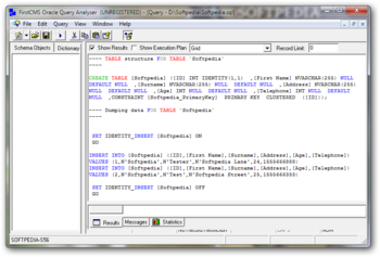 Oracle Query Analyser screenshot