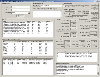 Oracle Quick Check screenshot