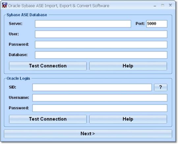 Oracle Sybase ASE Import, Export & Convert Software screenshot