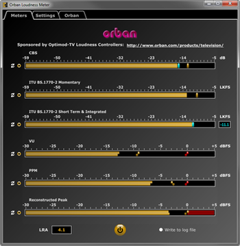 Orban Loudness Meter screenshot