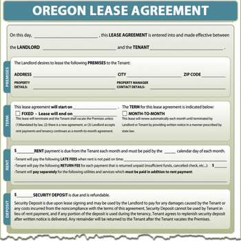 Oregon Lease Agreement screenshot