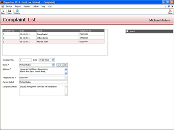 Organizer Lite 2012:Free Service CRM screenshot