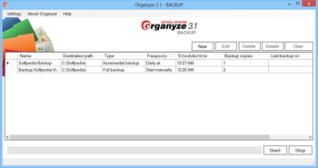 Organyze BACKUP screenshot