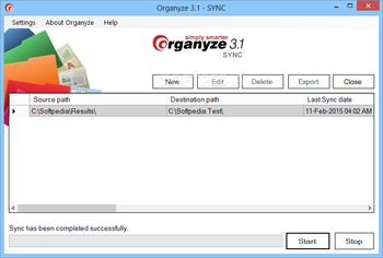Organyze SYNC screenshot