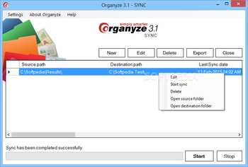Organyze SYNC screenshot 2