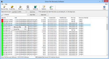 Orion File Recovery Software screenshot