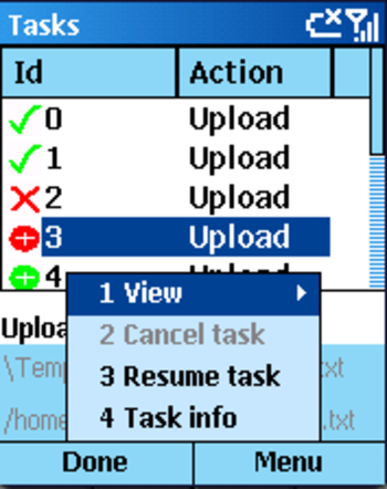 Orneta FTP for Smartphone 2003 screenshot