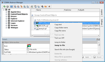 OSAM: Autorun Manager screenshot