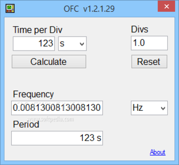 Oscilloscope Frequency Calculator screenshot