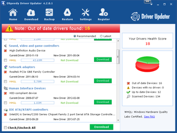 OSpeedy Driver Updater screenshot