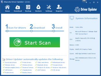 OSpeedy Driver Updater screenshot 2