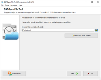 OST Open File Tool screenshot