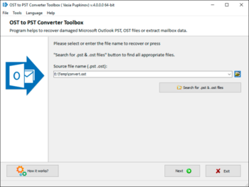 OST to PST Converter Toolbox screenshot