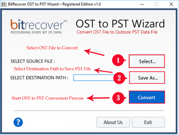 OST to PST Wizard screenshot