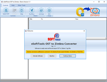 OST to Zimbra screenshot