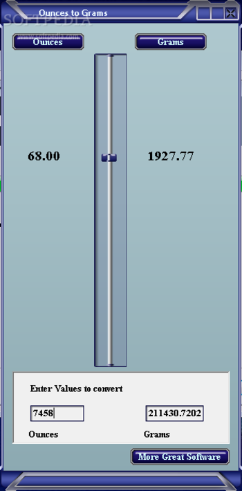 Ounces to Grams Converter screenshot