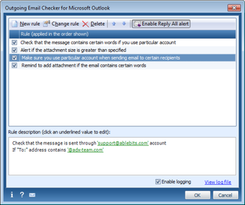 Outgoing Email Checker for Outlook screenshot