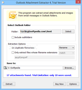Outlook Attachment Extractor screenshot