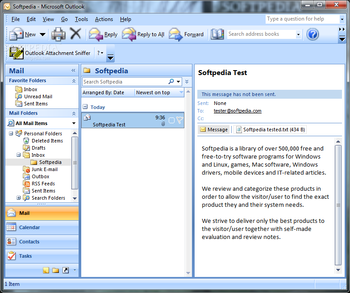 Outlook Attachment Sniffer screenshot