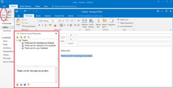 Outlook Canned Responder screenshot