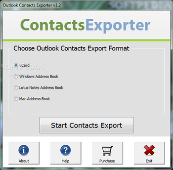 Outlook Contacts Exporter screenshot